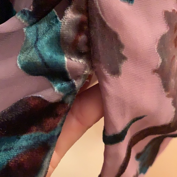 Aidan Mattox Floral Burnout Velvet Dress - Picture 5 of 8